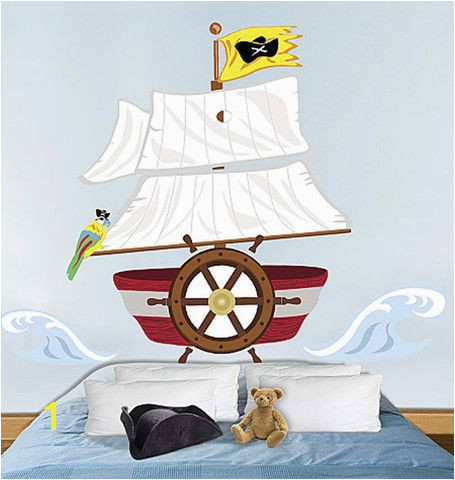 Pirate Ship Headboard Wall Sticker Boys Wall Stickers Kids Room Wall Decals Wall Murals