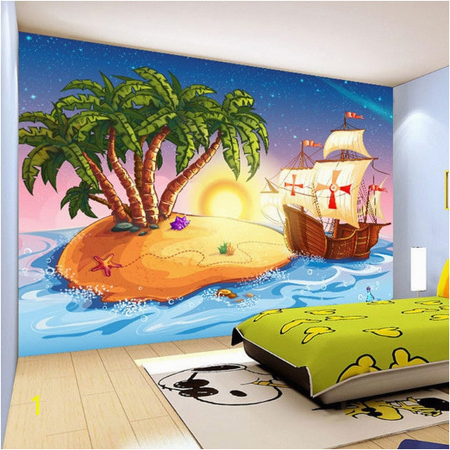 Custom 3D Wallpaper Cartoon Pirate Ship Mural Children s Room Kindergarten Lovely Decor Wallpaper Papel De