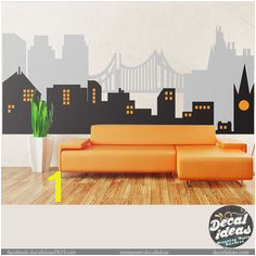 City Skyline Superhero Wall Mural City Skyline Wall Decal Vinyl Wall Decals