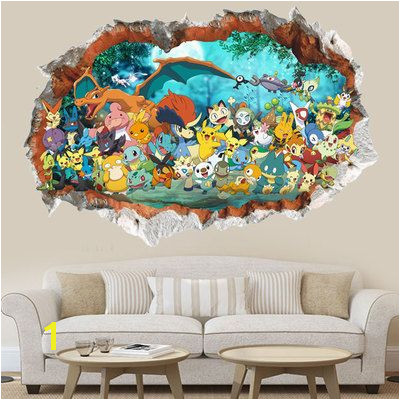 Children Bedroom Cartoon Pokemon waterproof Mural Wallpaper Wall stickers Boy Birthday Gift Check out the image by visiting the link