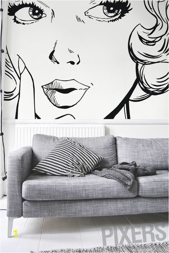 Wall mural ilustraci³n del rostro de una mujer woman • PIXERSIZE