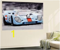 Porsche 917 Gulf Watercolor Wall Mural at AllPosters