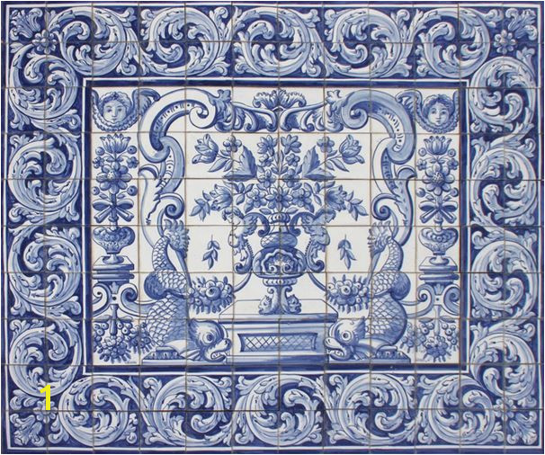 Bicesse Tiles Tiled panel from Portugal a stuningly decorative ceramic panel mural KEEPING TRADITIONAL XVIII CENTURY STYLES