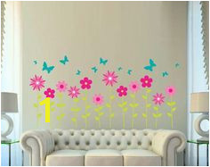 Flower and Butterfly Wall Decal