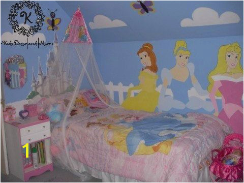 Disney Princess wall mural custom design hand paint girls bedroom