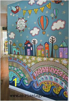 painted wall mural using acrylic craft paints Arte Nas Paredes Kids Wall Murals