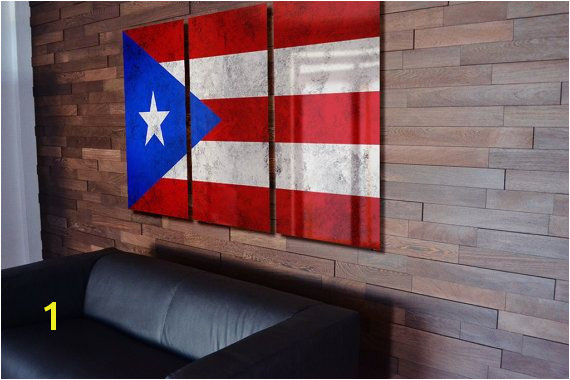 Puerto Rican Flag Poster Wall Art by LuxWallArt on Etsy