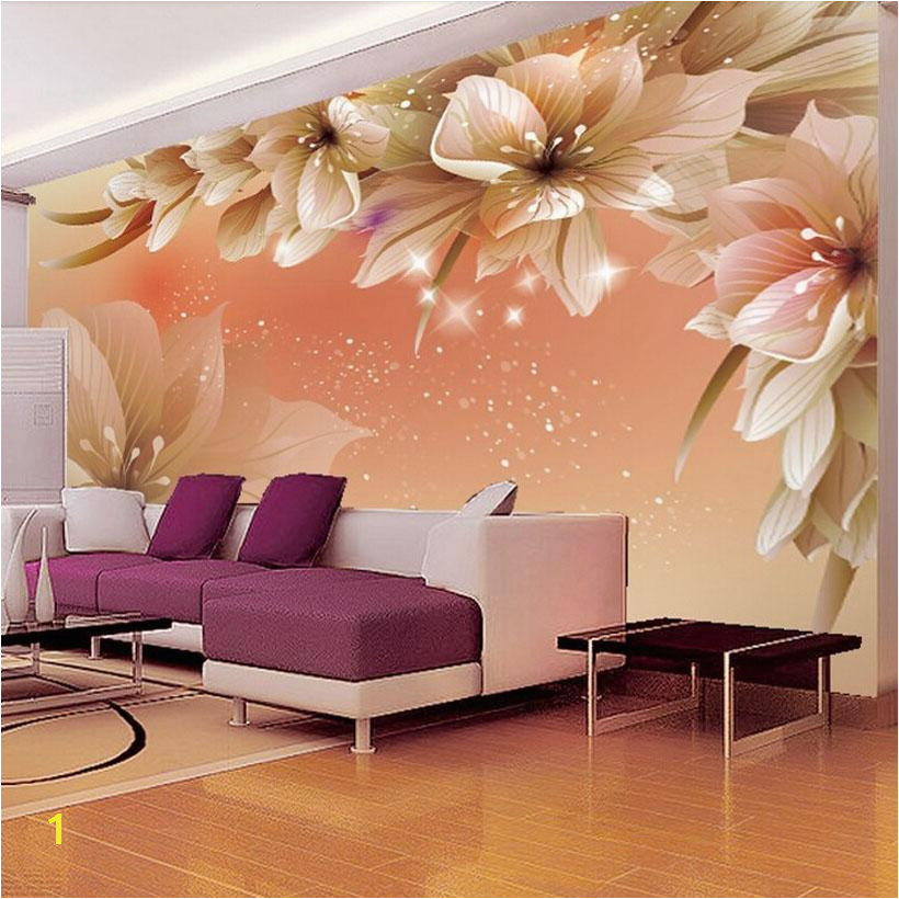 Custom 3D Wallpaper Modern Flower Wall Mural Wall Paper Living Room Sofa TV Background Non Woven Fabric Wallpaper Bedroom Blue Wallpaper Bollywood