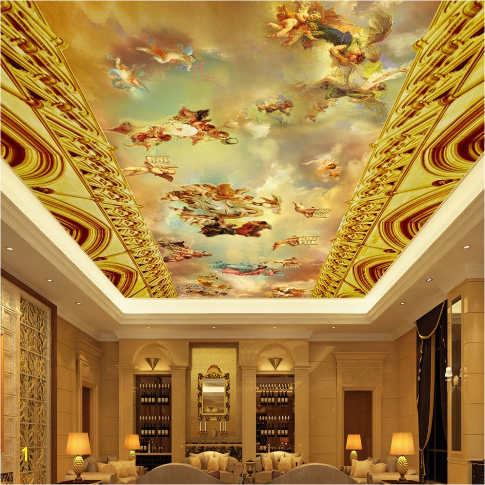 Custom Wall Mural Wallpaper European Style Classic People Oil Painting Hotel Living Room Ceiling Fresco 3D