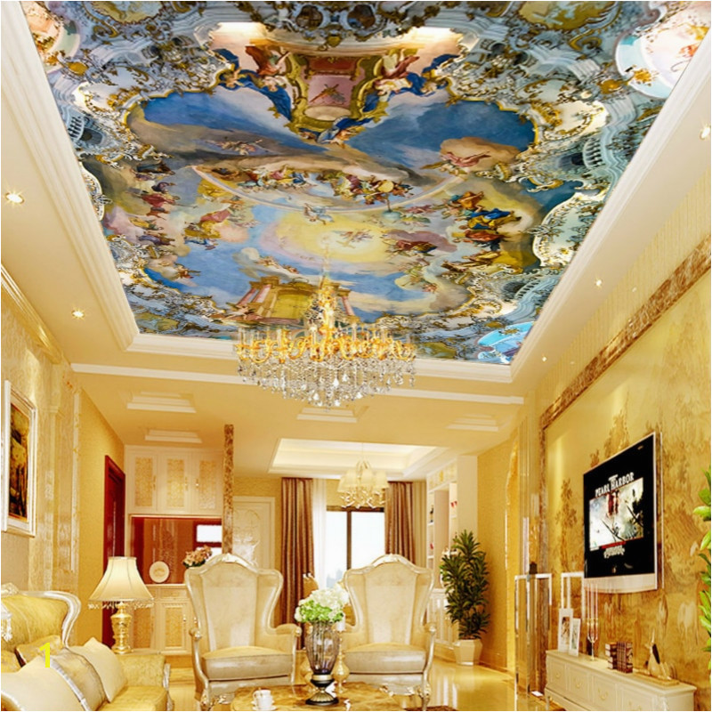 Custom home large mural ceiling frescoed ceilings Western European church ceiling 3D wallpaper myth