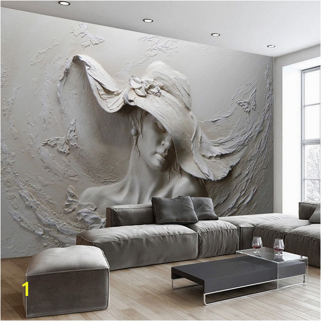 Religious Murals Wallpaper Personality Abstract Exaggeration 3d Stereo Relief Cement Character