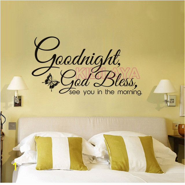 Christian Goodnight God Bless Religious Vinyl Wall Sticker Wall Decals Wall Art for Living Room Home Decor House Decoration