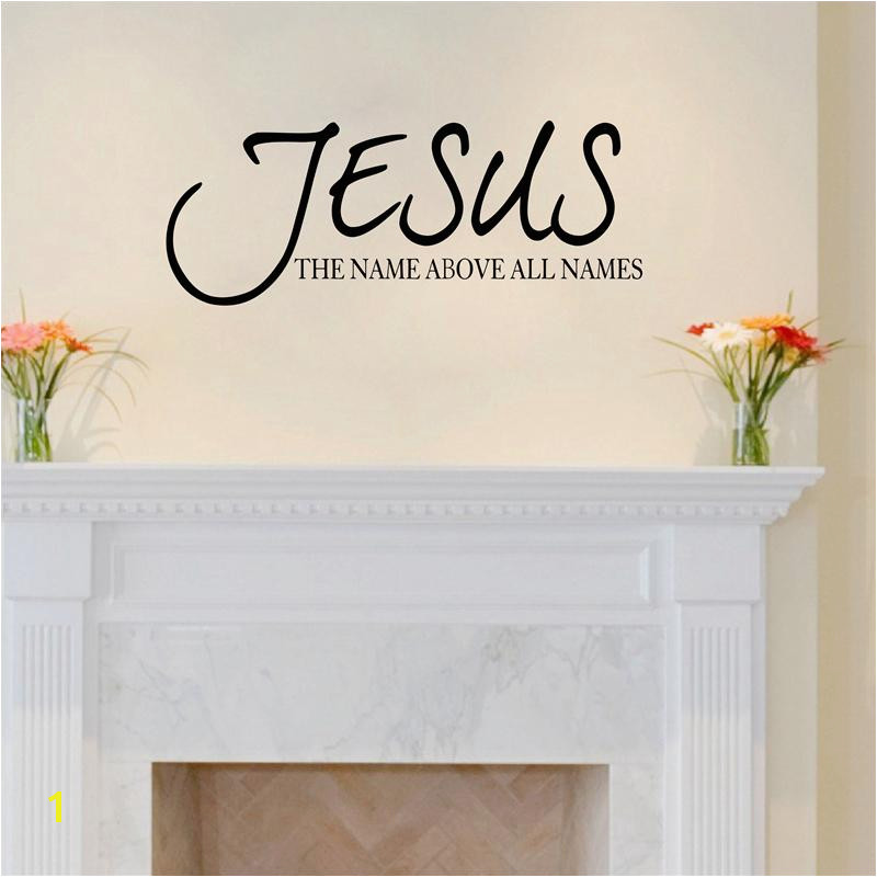 Jesus Name All Names Quote Wall Decal Sticker Vinyl Bible Verse Religious Pray Lettering Wall Decal Home Decor Art Mural Jesus Unique Wall Decals Wall