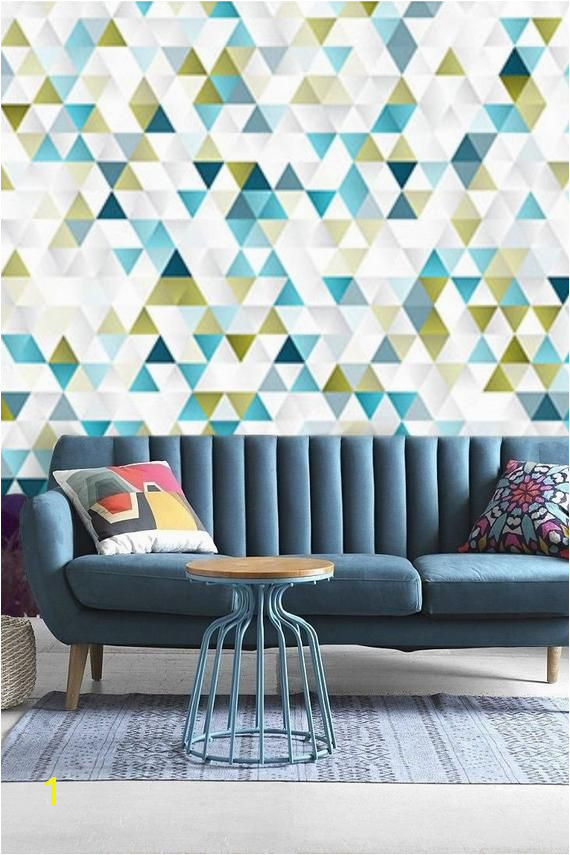 abstract geometric wallpaper self adhesive wallpaper colorful triangle wall decal contemporary repositionable wall mural peel&stick 12