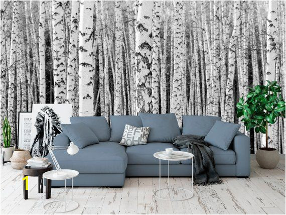 High quality repositionable removable self adhesive wallpaper white tree wall mural