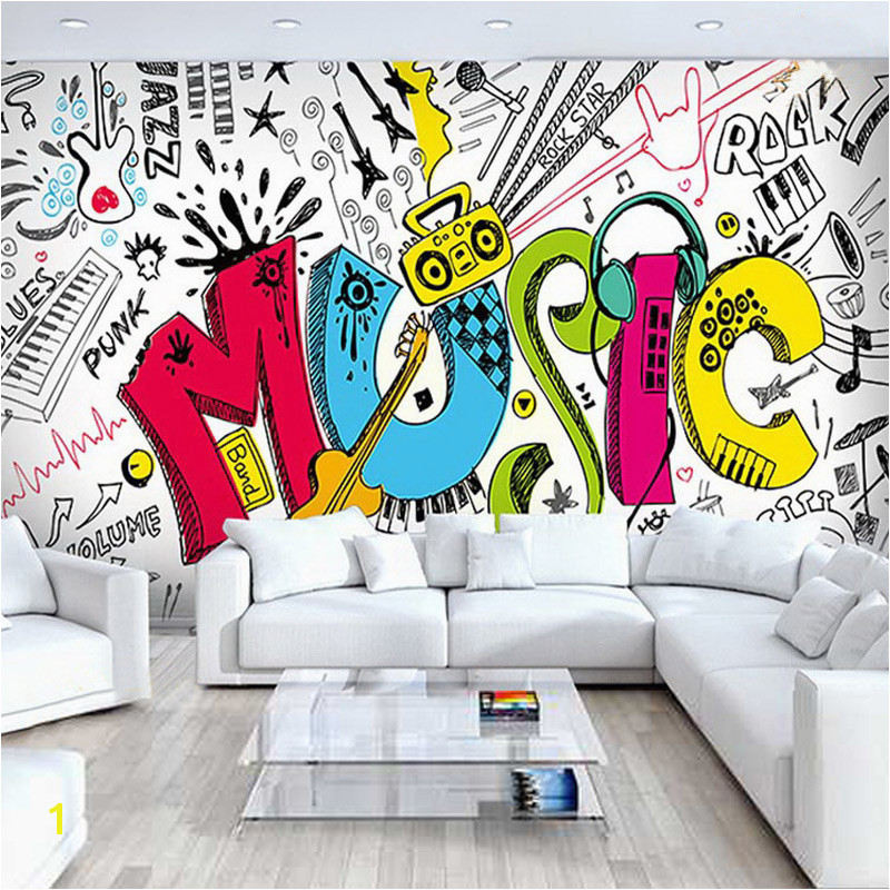 Custom 3D Abstract Musical Children s Room Graffiti Mural Cafe Restaurant Bar Bedroom Streets Rock Non