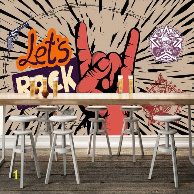 Rock Band Wall Murals Custom Wallpaper Rock Music Art Mural Ktv Bar Cafe Wall