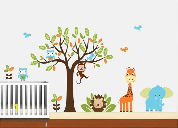 Kids Vinyl Wall Decal Safari Animal Wall Art by NurseryWallArt $99 99