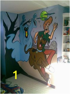 Glow on the dark scooby doo mural