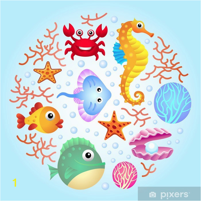 Sea Life Wall Murals Sea Creatures Background 2 Wall Mural • Pixers • We Live to Change