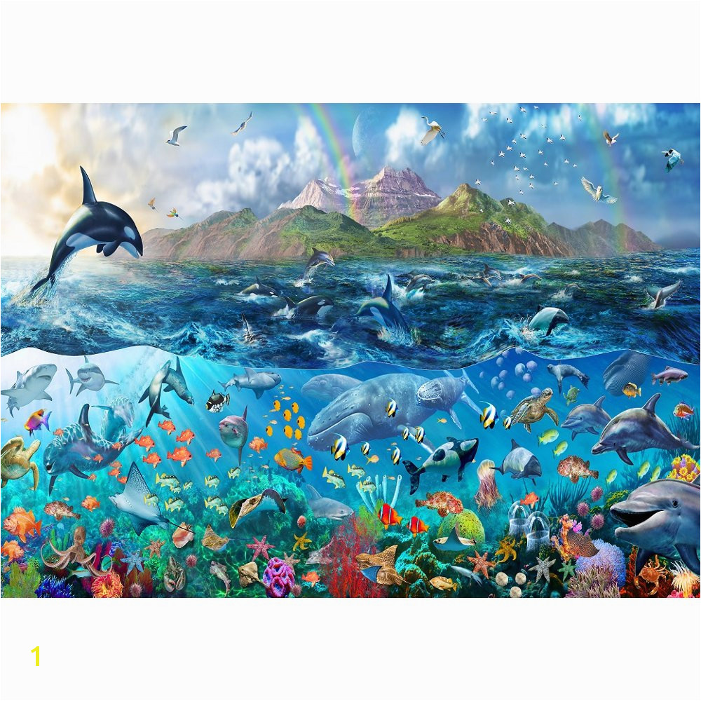 Rainbow Tropical Underwater Ocean Sea Life Wallpaper Mural Giant Wall 1000x1000