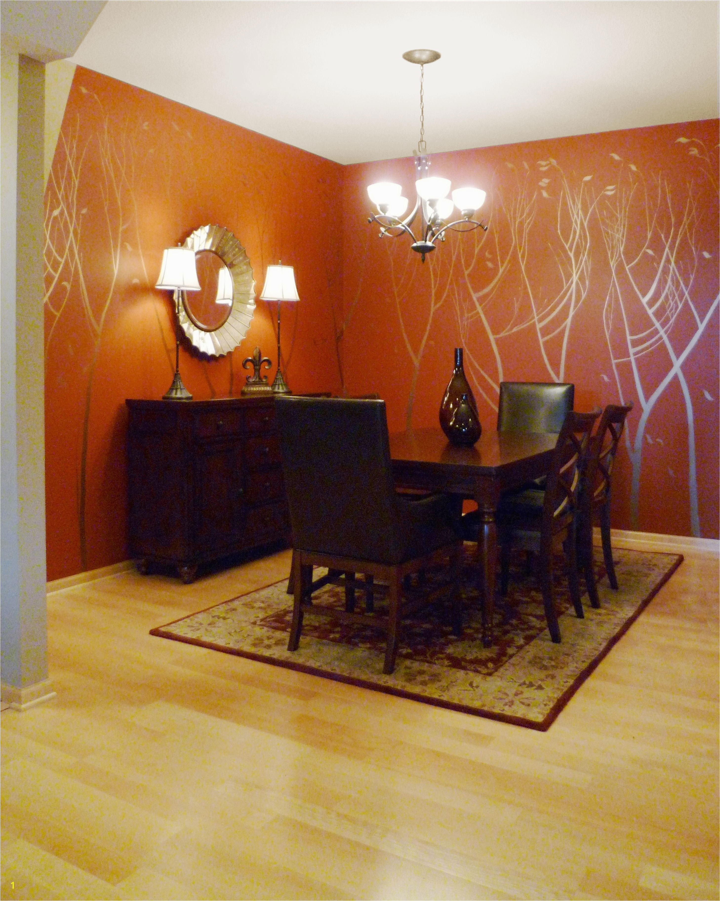 Sherwin Williams Murals Hand Painted Copper Trees Mural On Roycroft Copper Red From