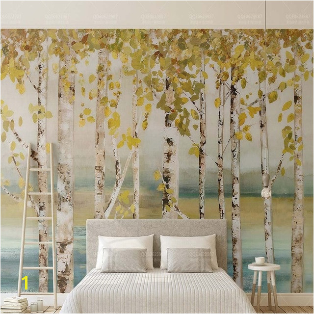 3D 5D 8D Europe Silver birch Tree Wallpaper Mural Living Room TV Background Decor Custom Scenery Embossed Nature Murals Canvas