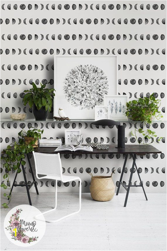 Simple Wall Mural Designs Moon Phases Removable Wallpaper Geometric Wall Mural Simple Wall