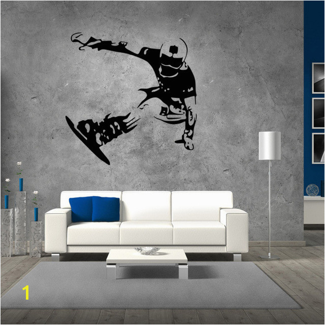 Skating Bord T Wandaufkleber Jungen Schlafzimmer Hintergrund Wandtattoos Snowboard Skifahren Tapete Wohnkultur Wandkunst Wand Poster