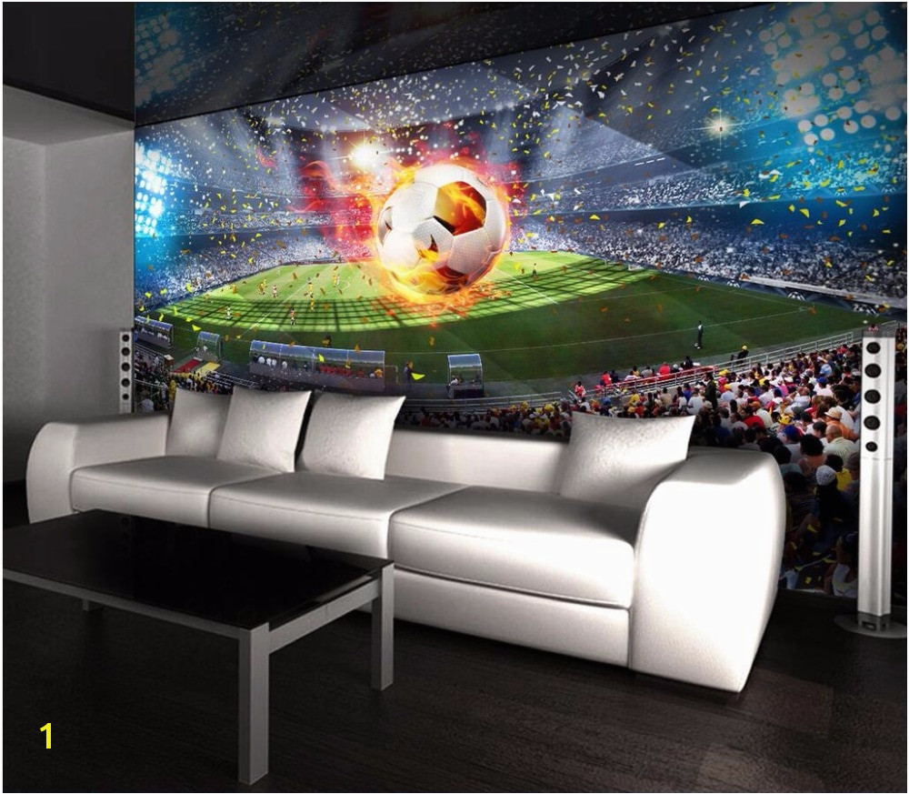 Soccer Murals for Bedrooms Custom 3d soccer Wallpaper Sports Football themed Stadium