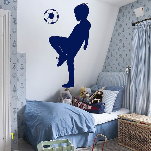 Soccer Wall Mural Decals Boy Playing soccer Wall Decal Football Player Wall Sticker Removable