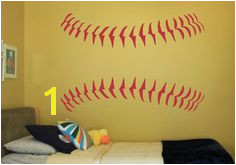Baseball Softball Stitches Vinyl Wall Decal by NewWaveSigns Baseball Bathroom Baseball Wall Decor Softball