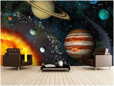 3D Solar System wall mural room setting Solar System Room Solar System Painting Outer