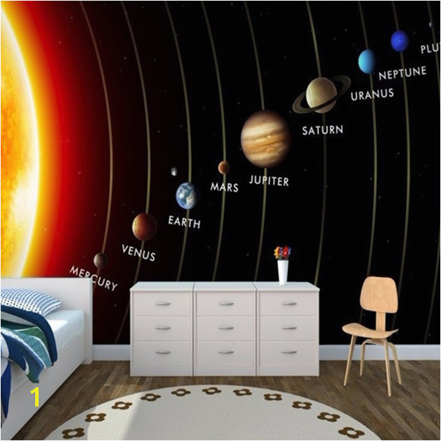 Angepasst 3D Wandbild Kinder Tapete Solar System Planeten Wandbild Wohnzimmer kinder Schlafzimmer Wand Papier TV Sofa