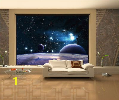Space Murals for Rooms 100" X 145" Space 3d Sky Clouds Stars Wall Murals Wallpaper Home