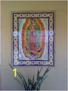 Our Lady Virgen De Guadalupe Mexican Tile Mural Mexican Home Decor Gallery Mission Accesories