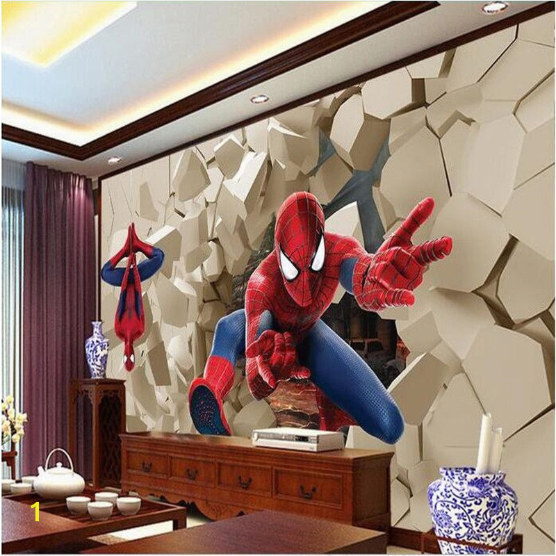 3d large wall wallpaper mural HD Hero Spiderman wall Poqiang visual impact backdrop custom silk photo wall paper
