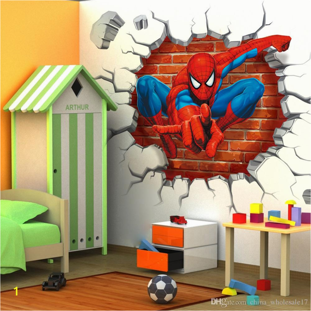 Spiderman Wall Murals 45 50cm 3d Spiderman Cartoon Movie Hreo Home Decal Wall Sticker for