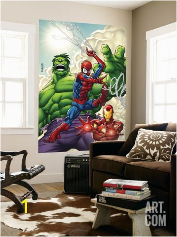 Marvel Adventures Super Heroes No 1 Cover Spider Man Iron Man and Hulk Wall Mural by Roger Cruz at Art