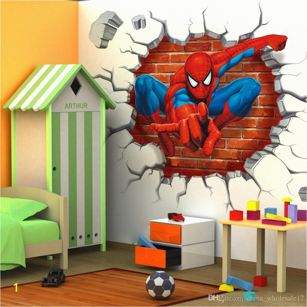 45 50CM 3D Spiderman Cartoon Movie HREO Home Decal Wall Sticker For Kids Room Decor Child Boy Birthday Festival Gifts Wall Stickers Love Wall Stickers