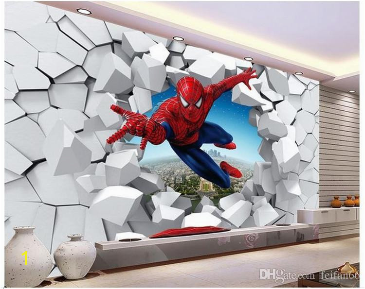 Murals 3 D Spiderman Batman Iron Man Personality Background Cartoon Wallpaper Wallpaper Murals Children Room Free Wallpaper 4 Desktop Free Wallpaper