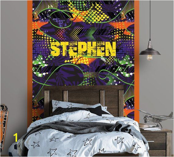 Graffiti Personalized Repositionable Wallpaper Peel and Stick Wallpaper Graffiti Mural Fabric Wallpaper Teen Room Decor