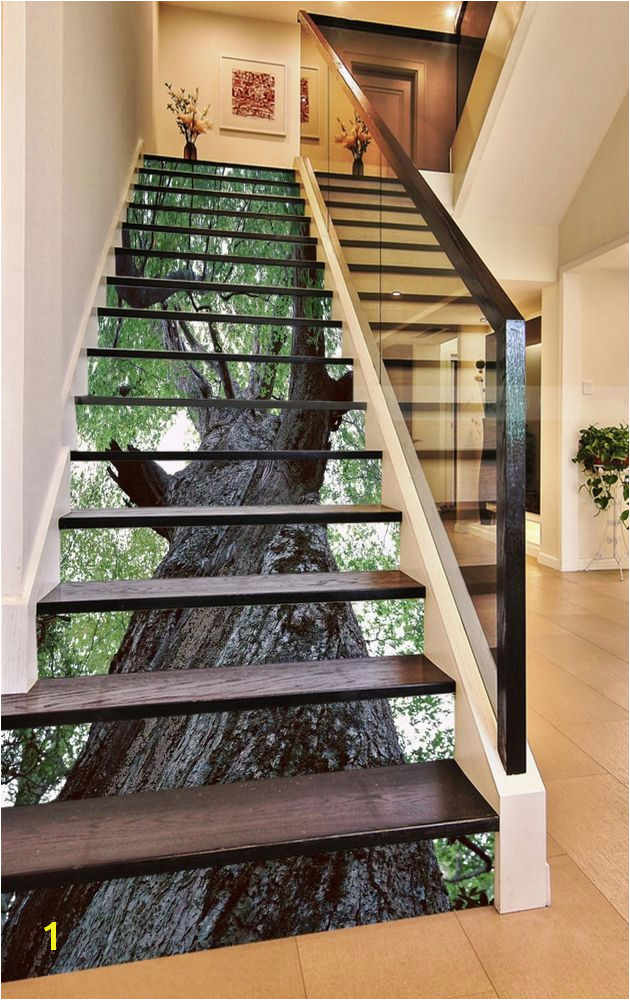 3D Green trees Stair Risers Decoration Mural Vinyl Decal Wallpaper AU Home & Garden Home Décor Decals Stickers & Vinyl Art