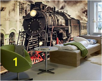 Vintage Wallpaper Train Wagon Wall Mural Retro Railway Wall Print Nostalgic Home Decor Cafe Design Living Room