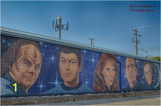 Vulcan Tourism and Trek Station Star Trek mural up the Center Street from the