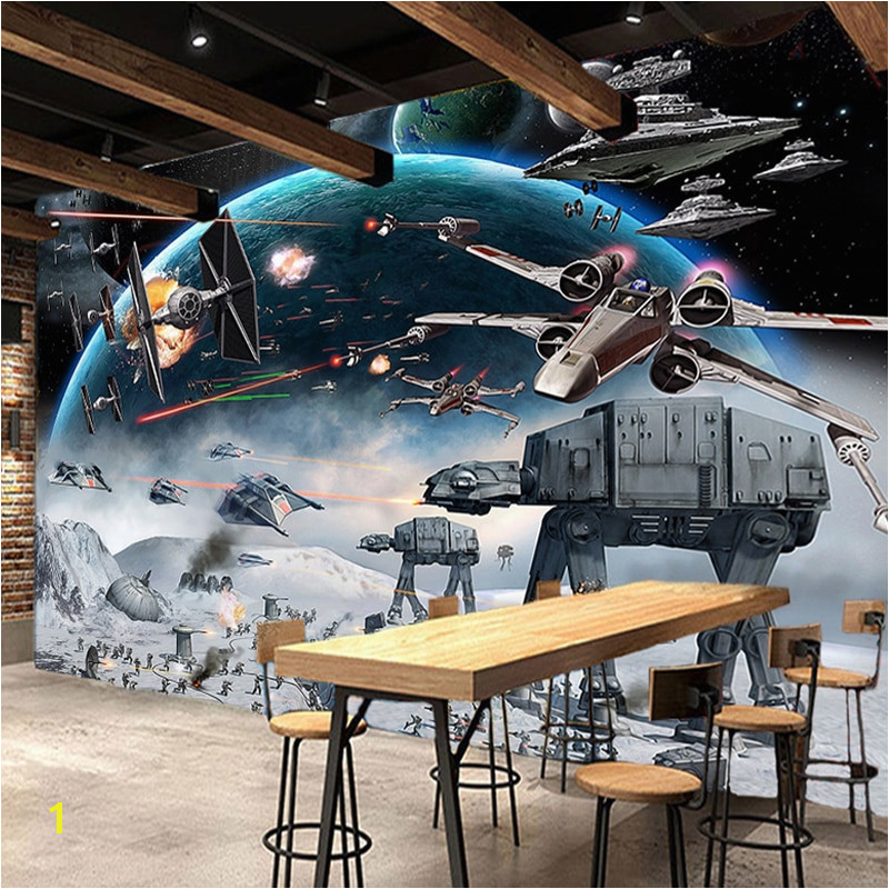 Nach 3D Foto Tapete Wandbild Star Wars Große Wandbilder Wand Malerei Umweltfreundliche Nicht woven Schlafzimmer Tapete Papel De Parede 3D in Nach 3D Foto