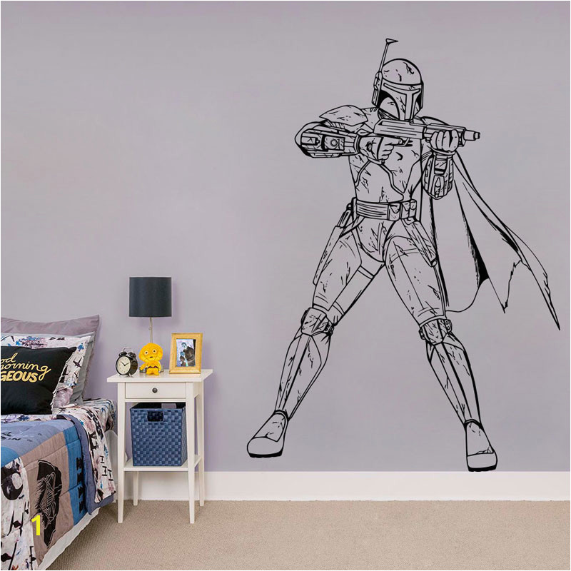 Boba Fett Wall Decal Star Wars Vinyl Sticker Bedroom Decal For Boy Kids Cool Gift Waterproof Murals C453