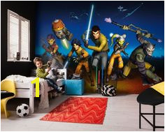 The courageous Rebels from the starship Ghost fight against evil forces mural Komar "Star Wars Rebels Run"