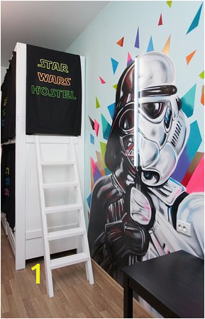 Starwars Mural Our 6 Bad Male "star Wars" Room Picture Of Star Wars Hostel