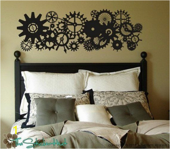 Blades Gears Clock Parts Steam Punk Style Vinyl Lettering Removeable Home Decor Bedroom Vi